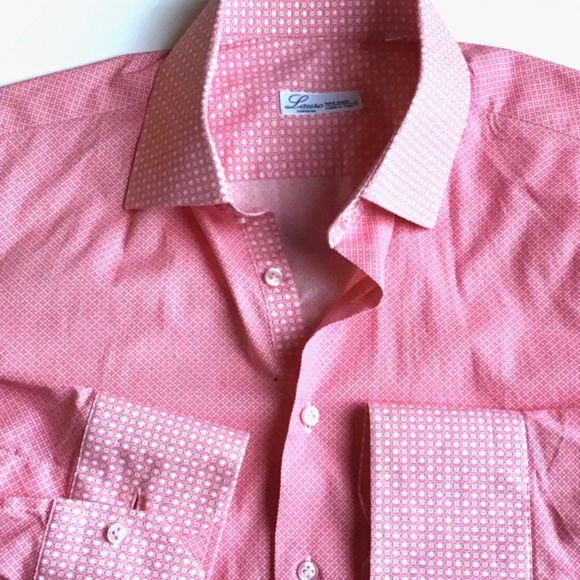 Lauro Lovely pink cotton shirt Sz 15 3/4 ~ 40 handmade in Italy 🇮🇹 - Picture 8 of 11